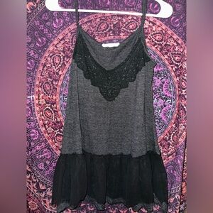 A'Reve Black Gray Lace Camisole